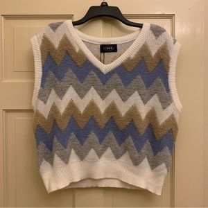 Cider Chevron Knit Sweater Vest!! 🤍💙🤎